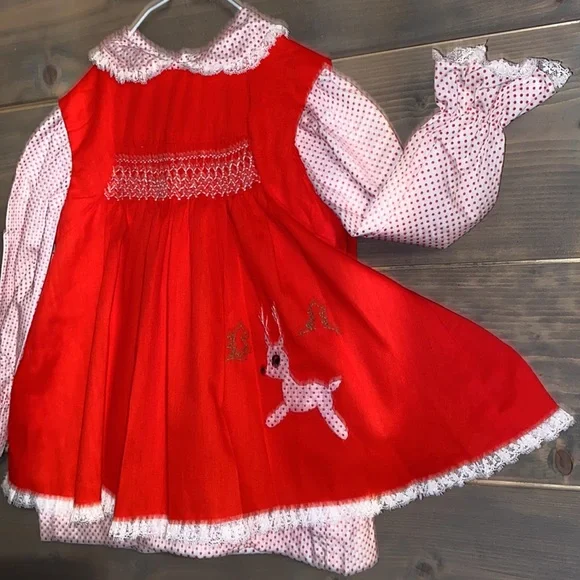 Beautiful vintage hand smocked Polly Flinders dress - Picture 2 of 10